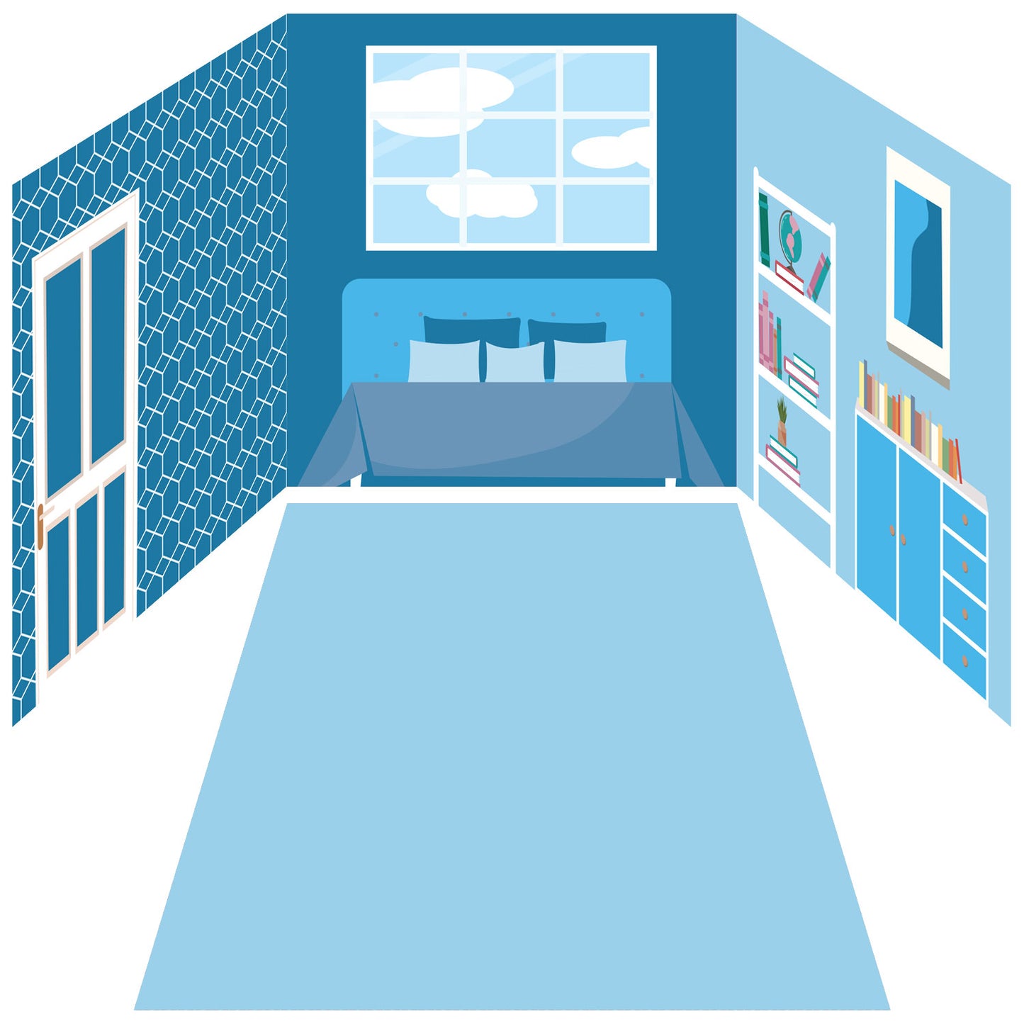Candy Pink Dressing Room & Wizard Blue Bedroom Bundle - for Ikea® Kallax