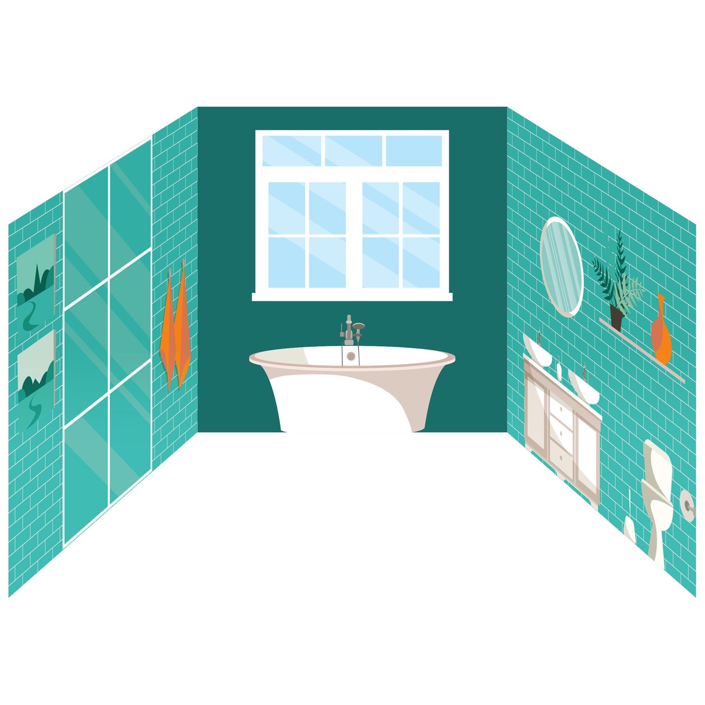Funserts Kallax Inserts - Aquamarine Bathroom / Cherry Blossom Living Room - Sides
