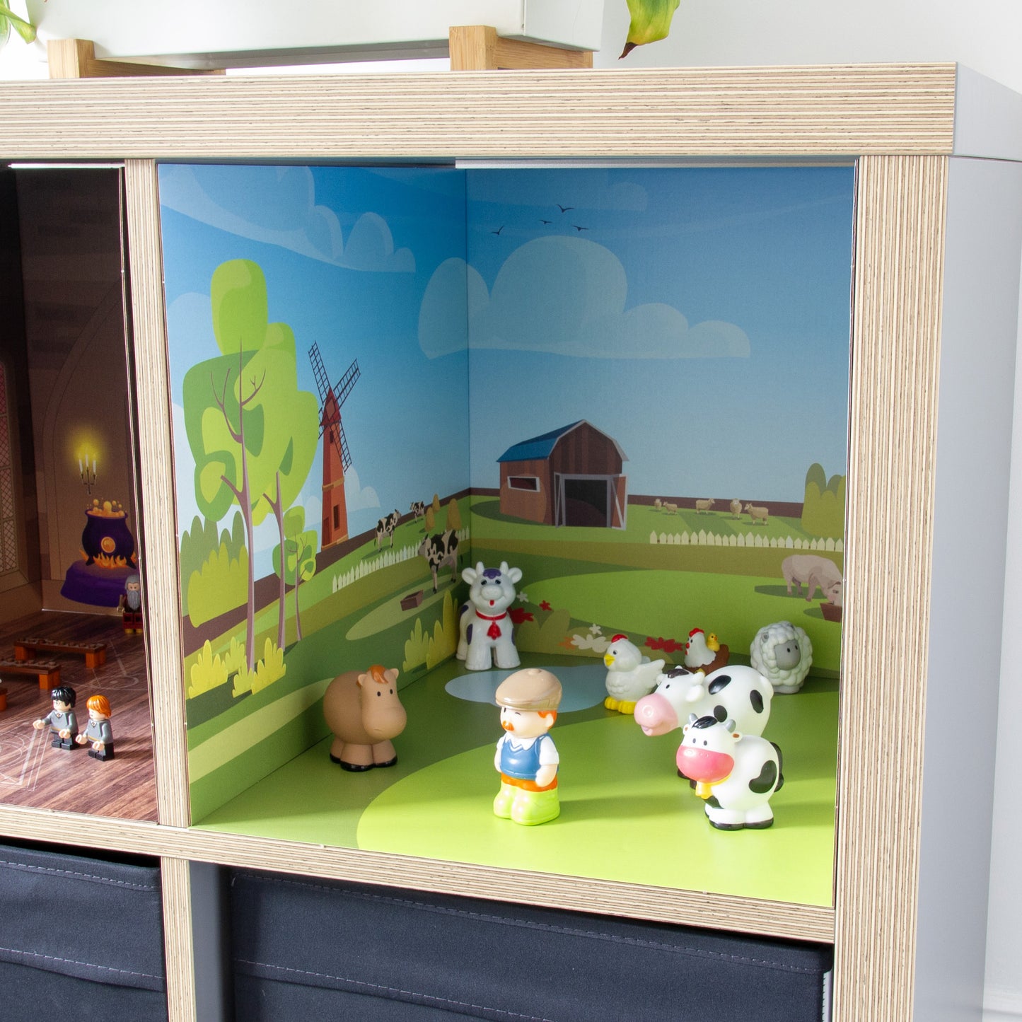 Funserts Kallax Inserts - Old Macdonald’s Farm & Serenity Stables Sides - for Ikea® Kallax