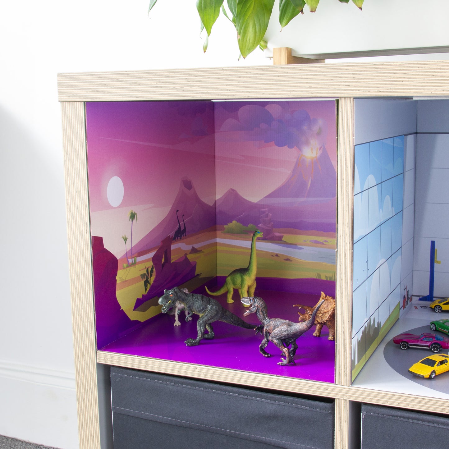 Funserts Kallax Inserts - Prehistoric Playground & Primeval Forest Sides - for Ikea® Kallax