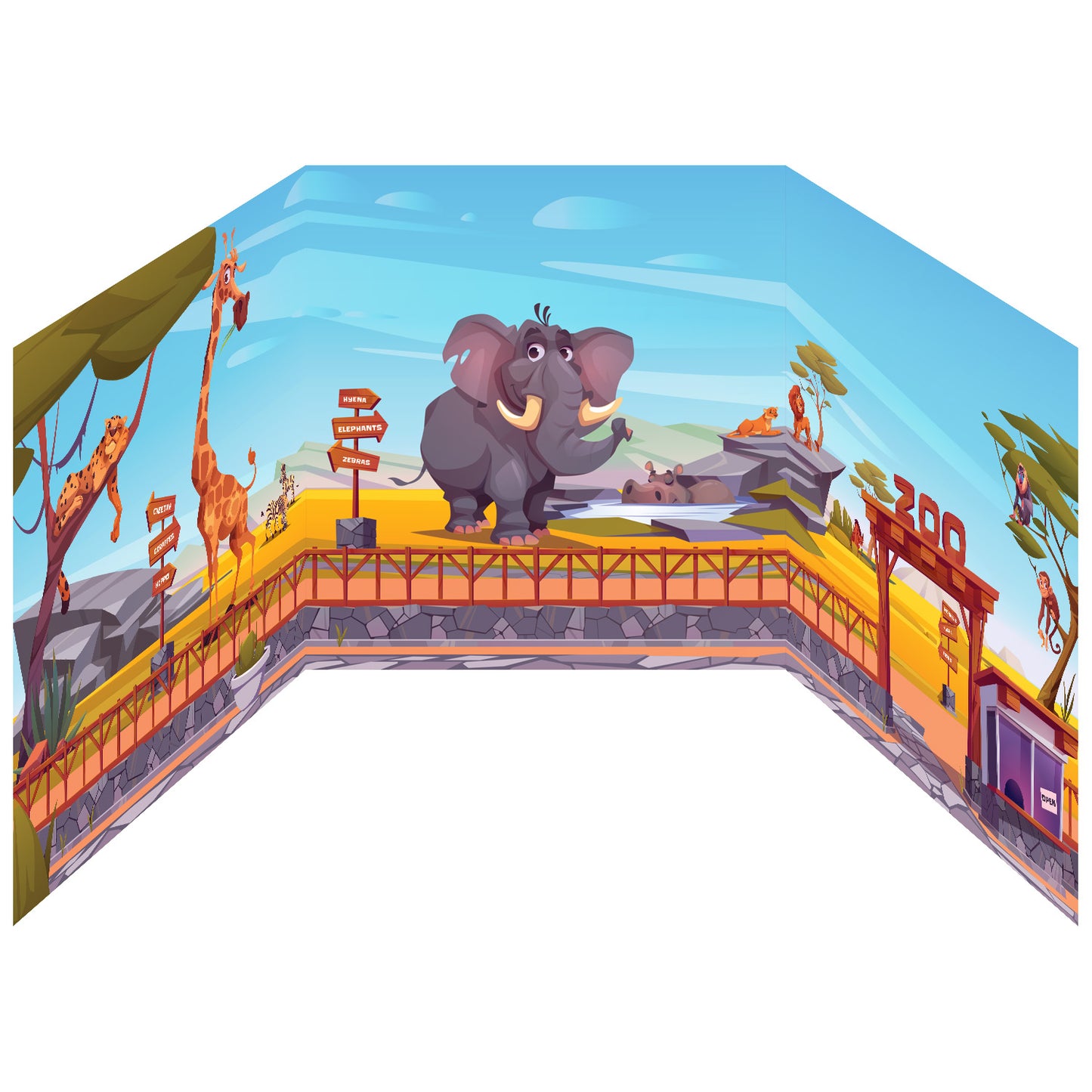 Funserts Kallax Inserts - Little Explorer's Zoo & Jurassic Adventure Sides - for Ikea® Kallax