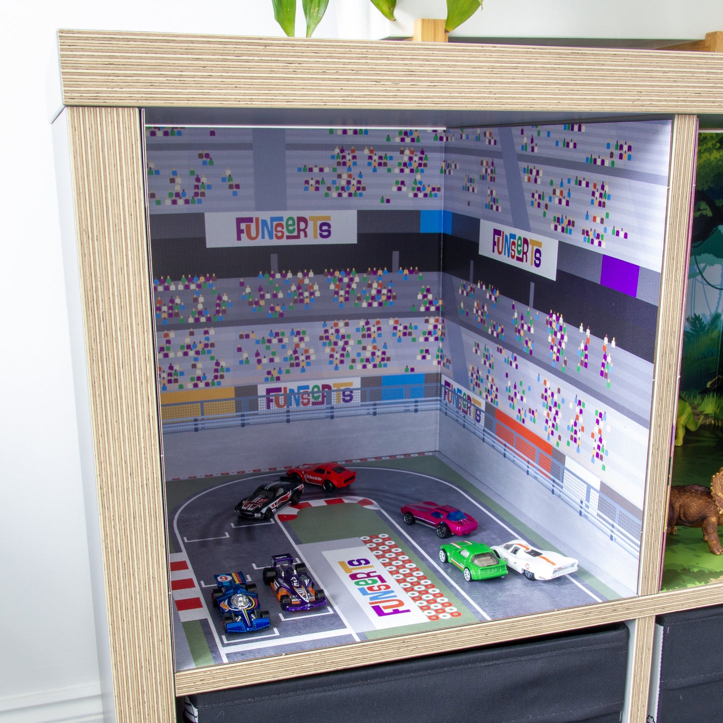 Funserts Kallax Inserts - Turbo Speed Circuit & Tune Up Showroom Bases - for Ikea® Kallax
