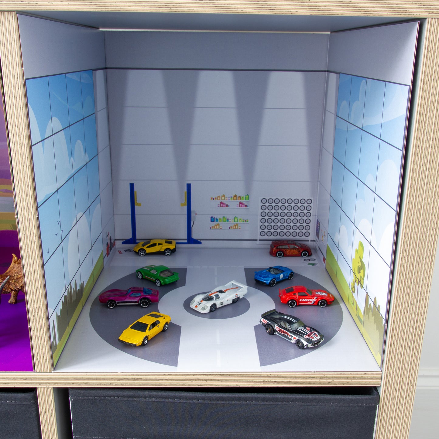 Funserts Kallax Inserts - Turbo Speed Circuit & Tune Up Showroom Bundle - for Ikea® Kallax
