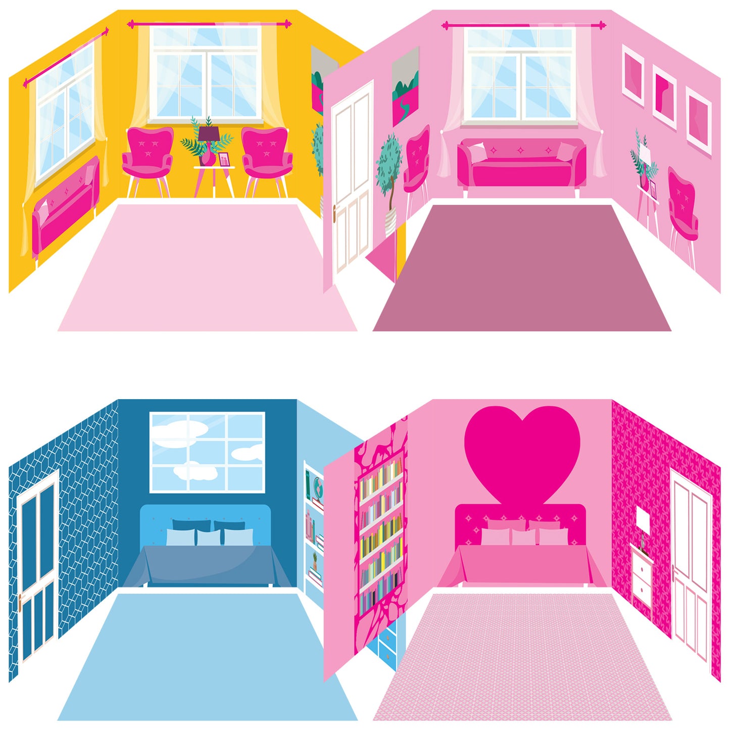 Funserts Kallax Inserts - Ultimate Dollhouse Bundle - for Ikea® Kallax